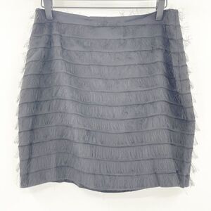 Kenneth Cole Multi Layer Mini Skirt Women's Size 2 Black Faux Fur‎ Frill